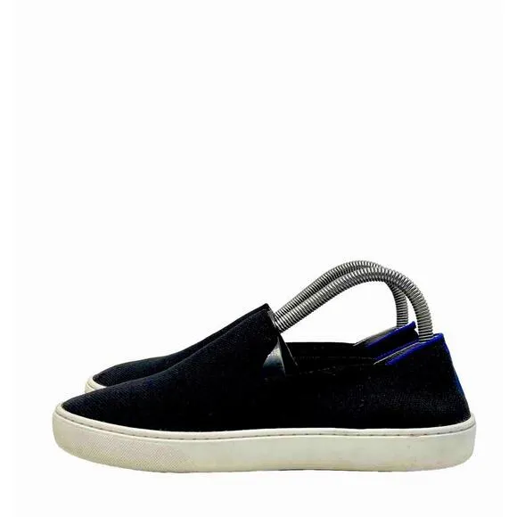 Rothy's Shoes Women Size 8 Slip On Sneakers Black Blue Loafer Black Blue
