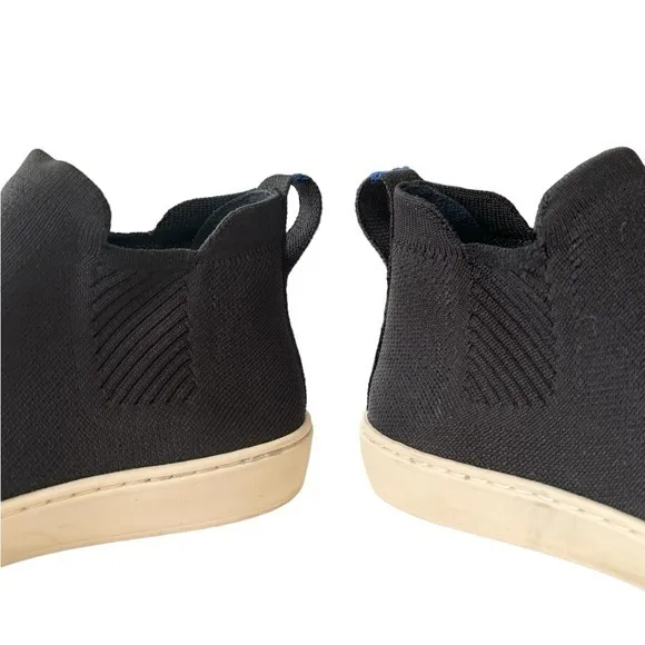Rothy's The Chelsea Black Hi Top‎ Sneaker Sporty Pull On Shoes 7