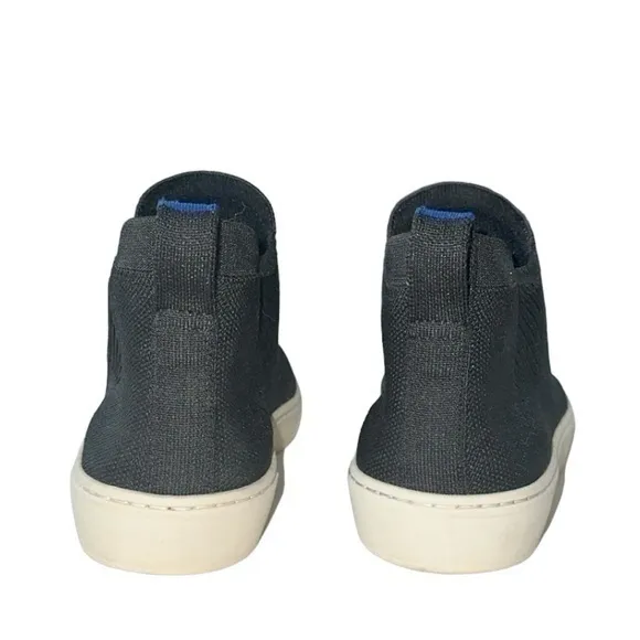 Rothy's The Chelsea Black Hi Top‎ Sneaker Sporty Pull On Shoes 7