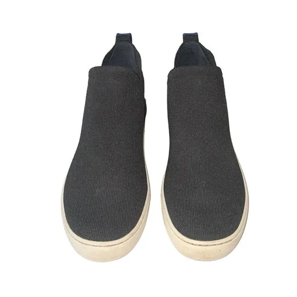 Rothy's The Chelsea Black Hi Top‎ Sneaker Sporty Pull On Shoes 7