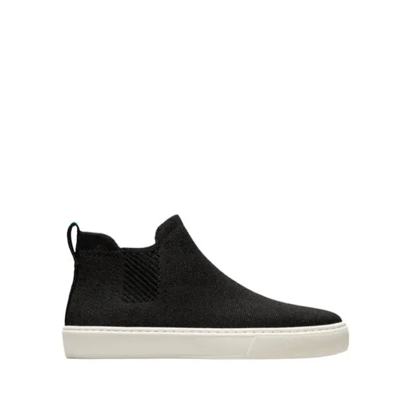 Rothy's The Chelsea Black Hi Top‎ Sneaker Sporty Pull On Shoes 7