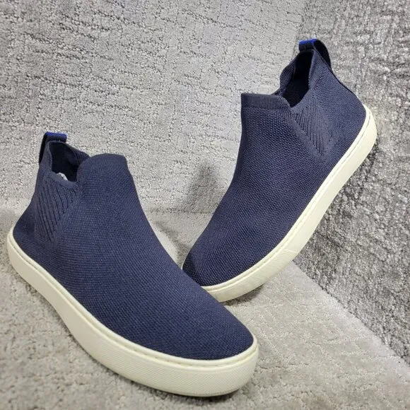 Rothys The Chelsea Women's Size 8 US Maritime Navy Fabric High Top Sneaker Boots