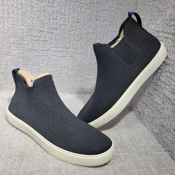 Rothys The Chelsea Women's Size 8.5 US Black Fabric High Top Sneaker Boots