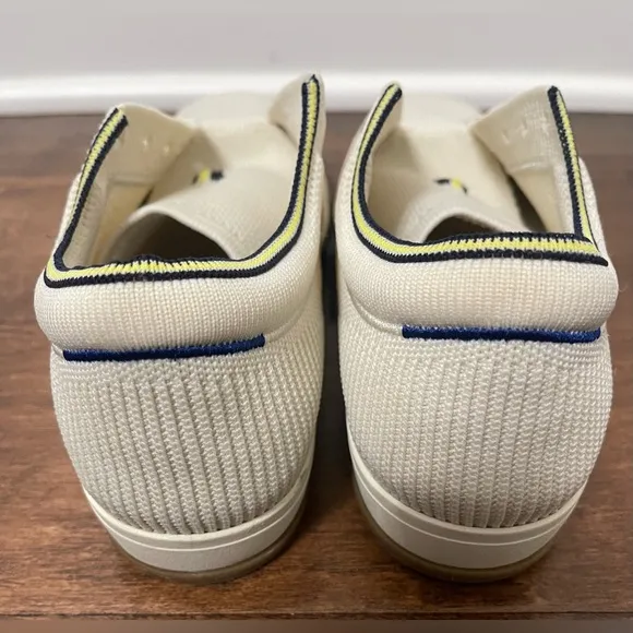 Rothy’s The Lace Up Cream Neutral Knitted Sneakers Size 7