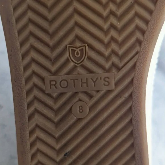 Rothy's The Lace Up Sneaker in Off-White Vanilla, Size 8