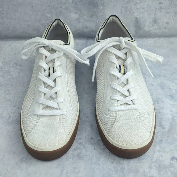 Rothy's The Lace Up Sneaker in Off-White Vanilla, Size 8