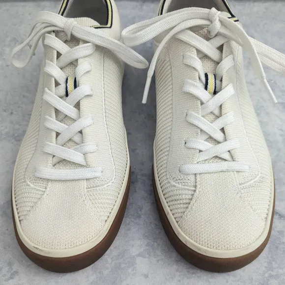 Rothy's The Lace Up Sneaker in Off-White Vanilla, Size 8