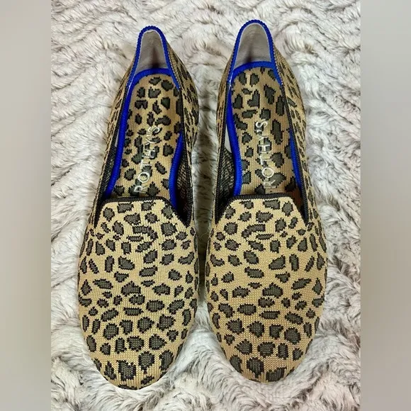 Rothy's The Loafer Spotted Leopard Print  Round Toe Slip On Women’s Size 7.5