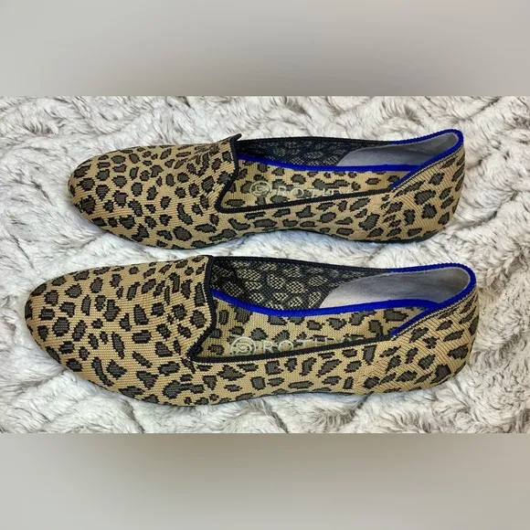 Rothy's The Loafer Spotted Leopard Print  Round Toe Slip On Women’s Size 7.5