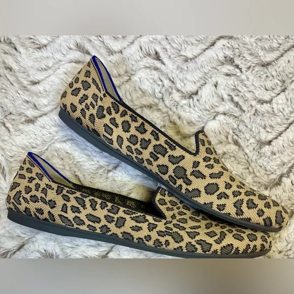 Rothy's The Loafer Spotted Leopard Print  Round Toe Slip On Women’s Size 7.5