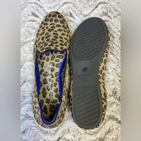 Rothy's The Loafer Spotted Leopard Print  Round Toe Slip On Women’s Size 7.5