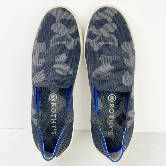 Rothy’s The Original Slip On Sneaker Grey Camo Eco Friendly Sneakers Shoes