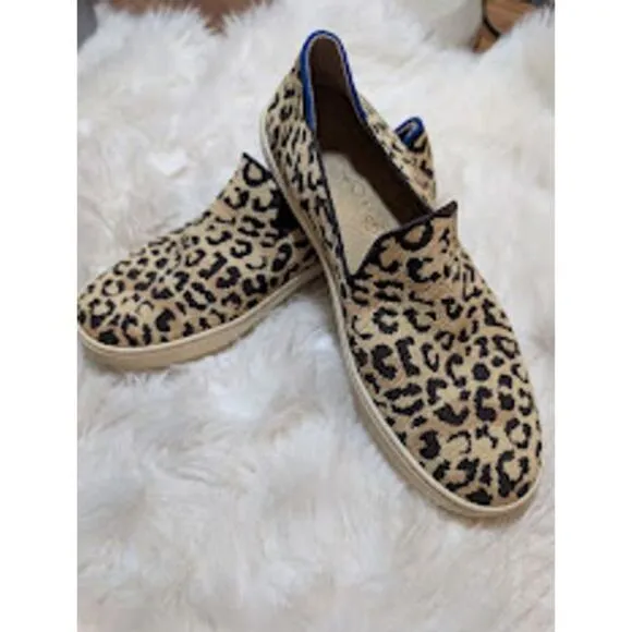 Rothy's The Original Slip‎ on Sneaker Leopard Print sz 9 Women's