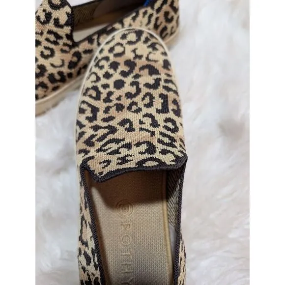 Rothy's The Original Slip‎ on Sneaker Leopard Print sz 9 Women's