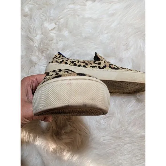 Rothy's The Original Slip‎ on Sneaker Leopard Print sz 9 Women's