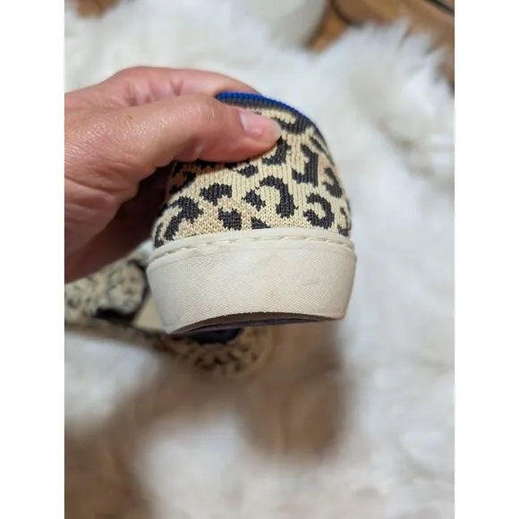 Rothy's The Original Slip‎ on Sneaker Leopard Print sz 9 Women's