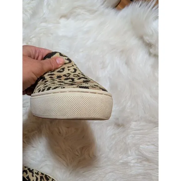 Rothy's The Original Slip‎ on Sneaker Leopard Print sz 9 Women's