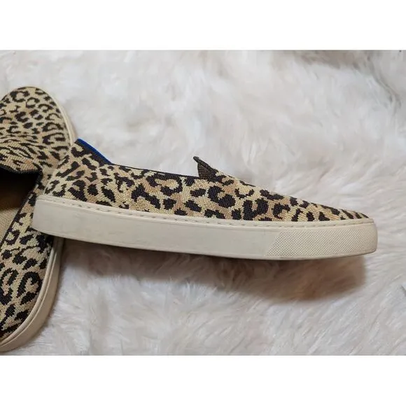 Rothy's The Original Slip‎ on Sneaker Leopard Print sz 9 Women's