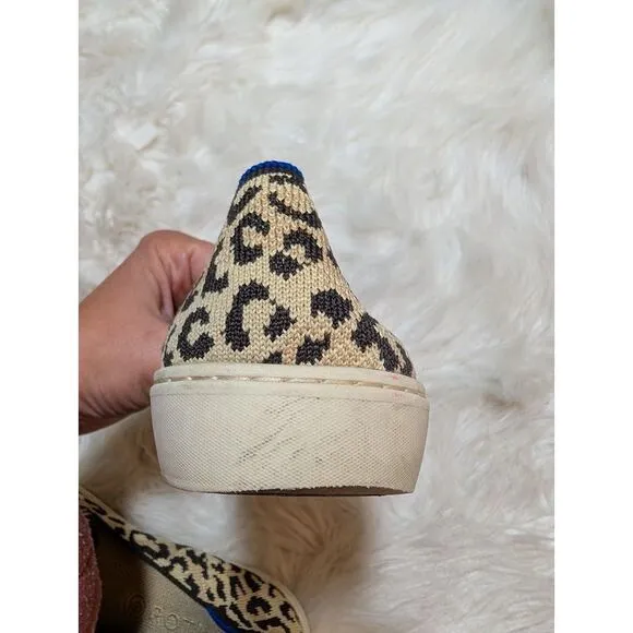 Rothy's The Original Slip‎ on Sneaker Leopard Print sz 9 Women's