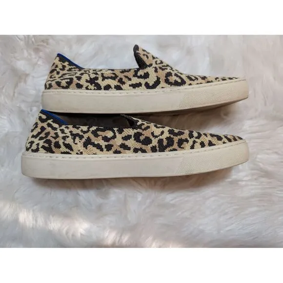 Rothy's The Original Slip‎ on Sneaker Leopard Print sz 9 Women's