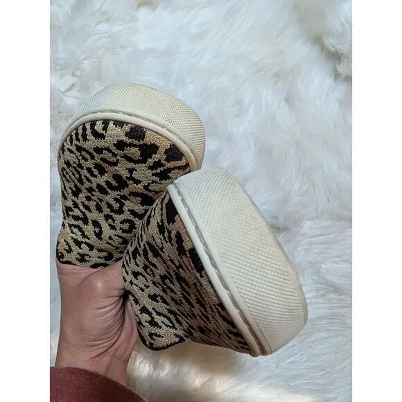 Rothy's The Original Slip‎ on Sneaker Leopard Print sz 9 Women's