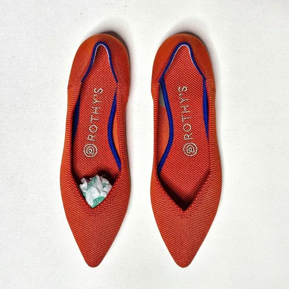 Rothy's The Point Persimmon Flats Size 7 Rare Retired Orange