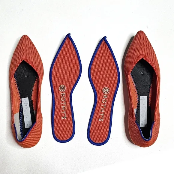 Rothy's The Point Persimmon Flats Size 7 Rare Retired Orange