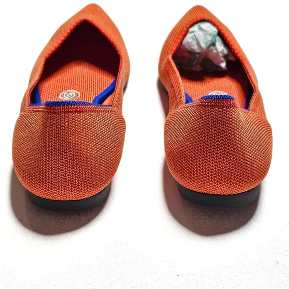 Rothy's The Point Persimmon Flats Size 7 Rare Retired Orange