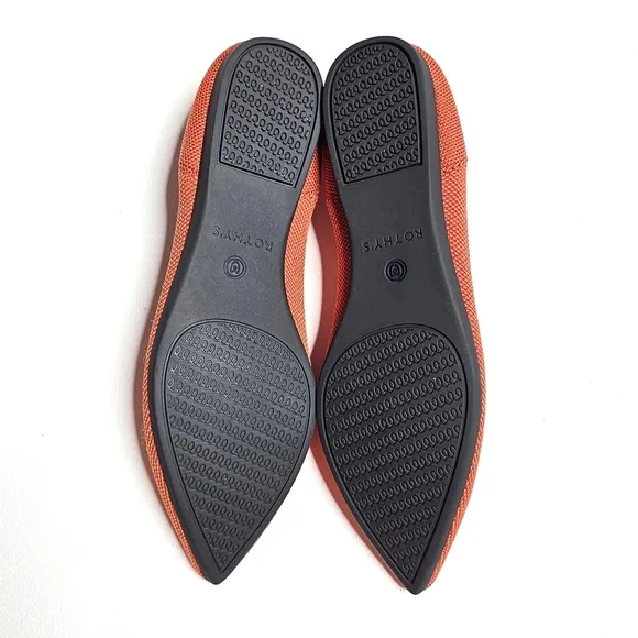 Rothy's The Point Persimmon Flats Size 7 Rare Retired Orange