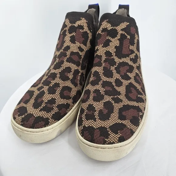 Rothy’s Wildcat Cheetah Print Chelsea Sneakers | Size 8.5 | Animal Print Chic