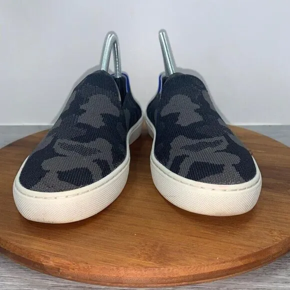 ROTHY’S Women’s Size 7 The Original Slip On Sneaker Camo Black /Grey /Blue