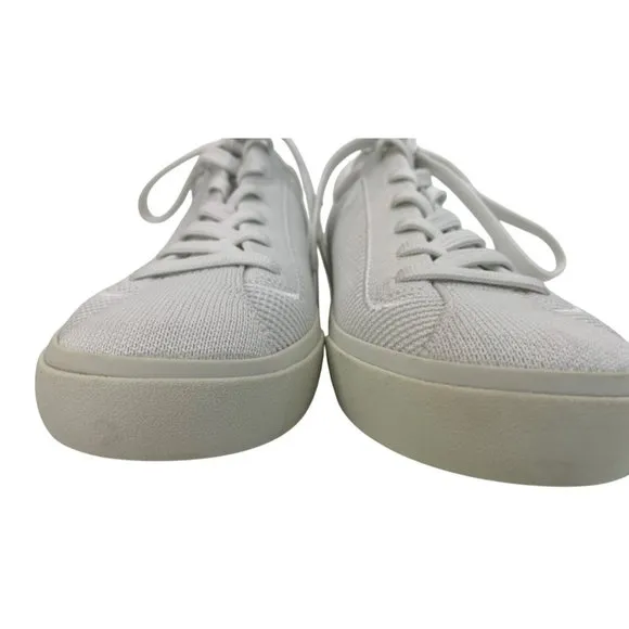 Rothys Womens White Knit Lace-Up Sneakers Size 9 Eco-Friendly EUC