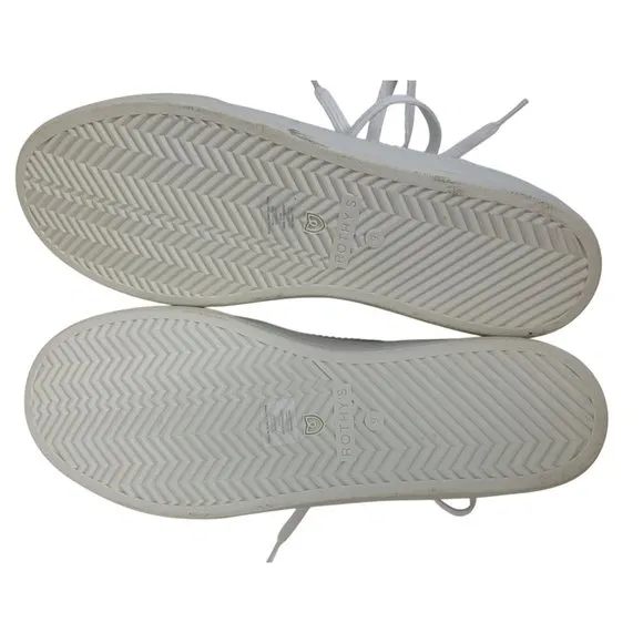 Rothys Womens White Knit Lace-Up Sneakers Size 9 Eco-Friendly EUC