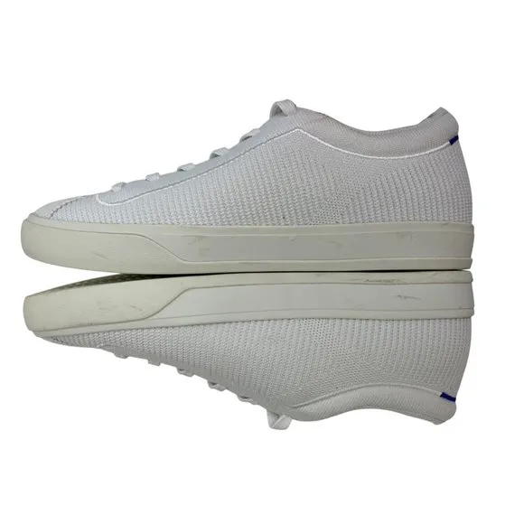 Rothys Womens White Knit Lace-Up Sneakers Size 9 Eco-Friendly EUC