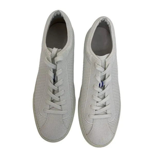 Rothys Womens White Knit Lace-Up Sneakers Size 9 Eco-Friendly EUC
