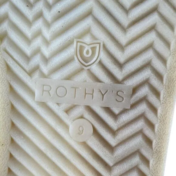 Rothy's Women's The Lace Up White Terry Sneaker Size 9