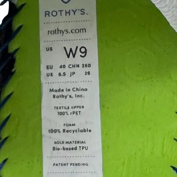 Rothy's Women's The Lace Up White Terry Sneaker Size 9