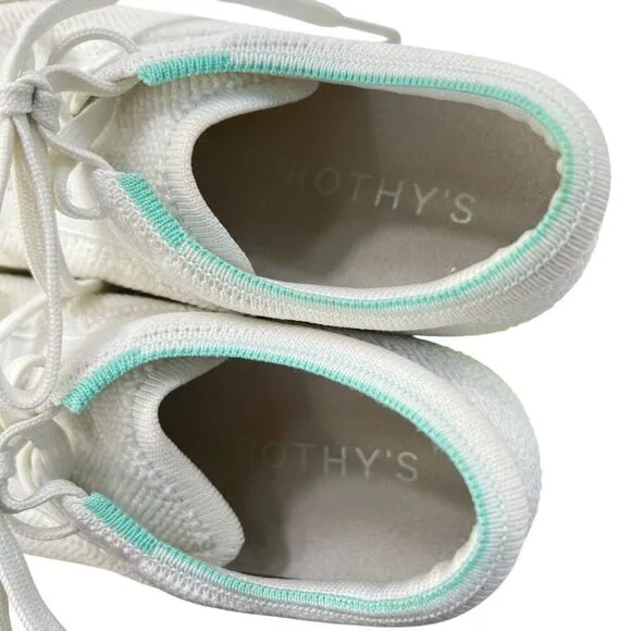 Rothy's Women's The Lace Up White Terry Sneaker Size 9