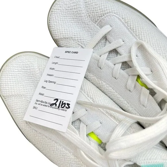 Rothy's Women's The Lace Up White Terry Sneaker Size 9