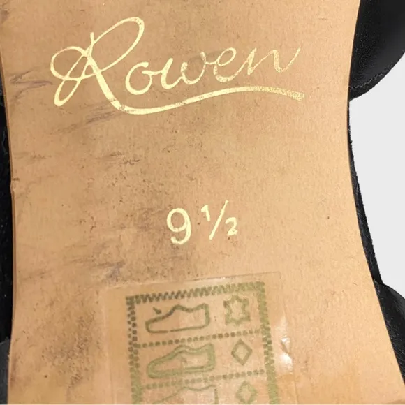 Rowen Black Suede Gold Stud Flats with Padded Insoles Size 9 1/2
