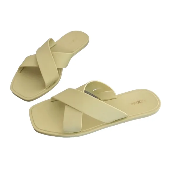 Roxoni Criss Cross Jelly Slides 40 9 Sandals  Flexible Minimalist Opaque