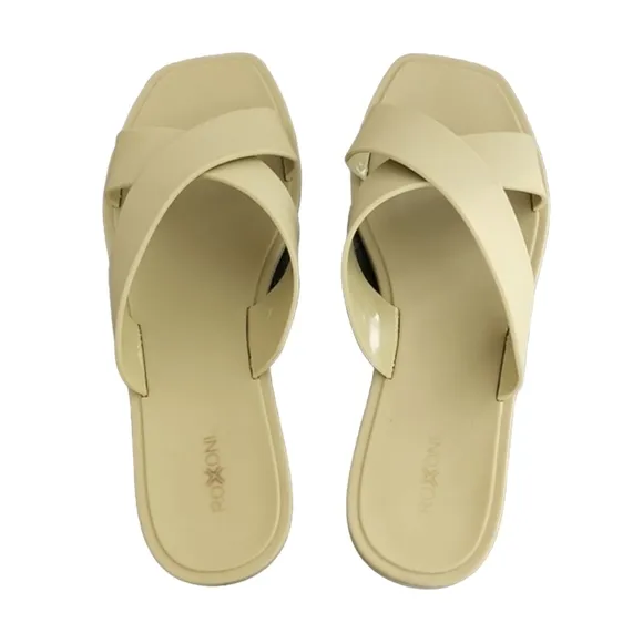 Roxoni Criss Cross Jelly Slides 40 9 Sandals  Flexible Minimalist Opaque