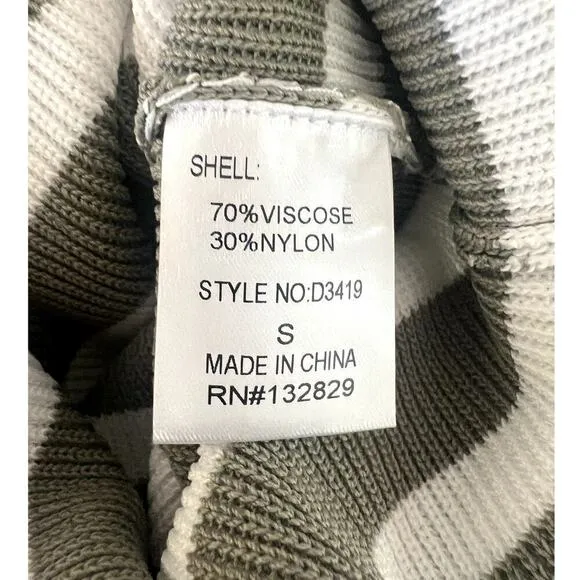 Sage Striped Knitted Knot Front Maxi Dress