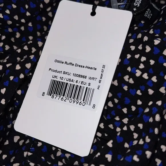 Saint and Sofia Ottilie‎ Ruffle Dress Hearts Print Size 6 NWT