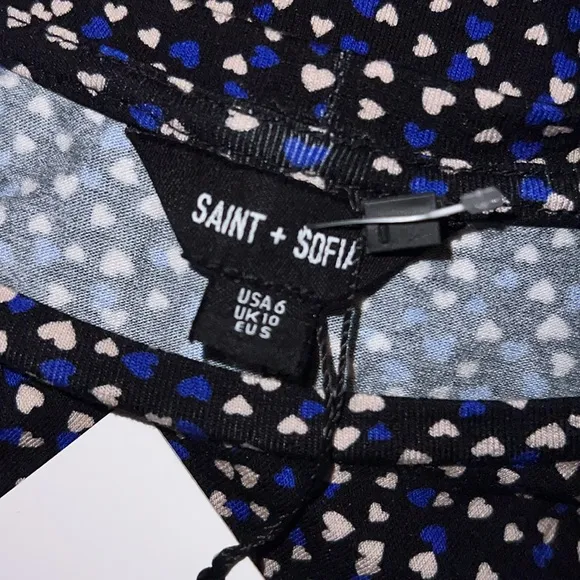 Saint and Sofia Ottilie‎ Ruffle Dress Hearts Print Size 6 NWT