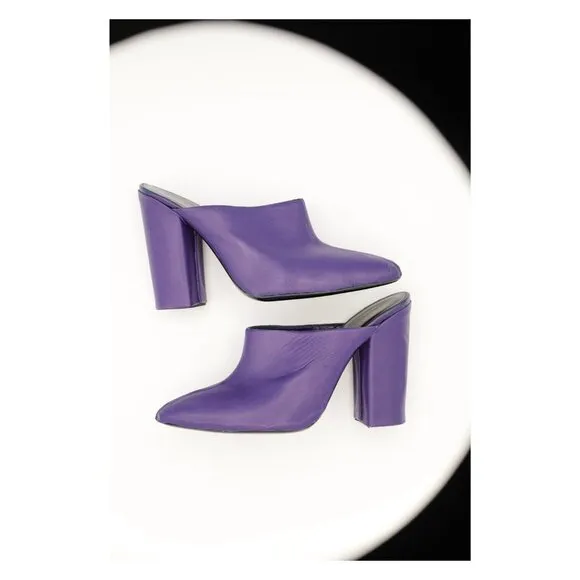 SALLY LAPOINTE Purple Mule Sandals