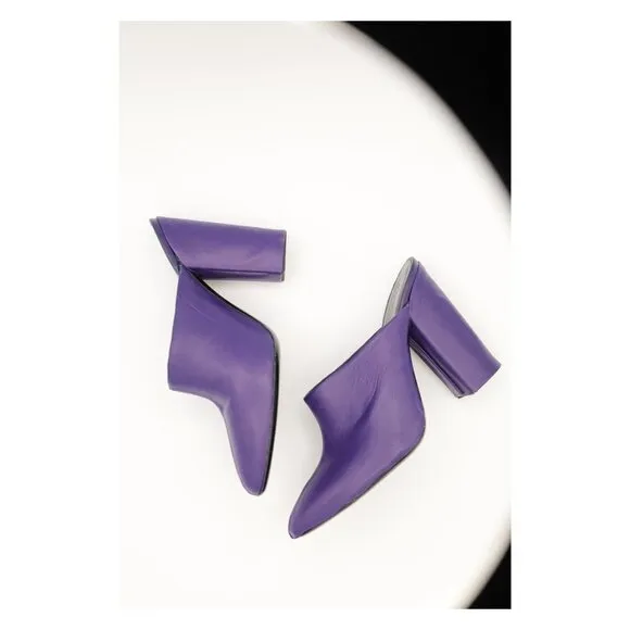 SALLY LAPOINTE Purple Mule Sandals