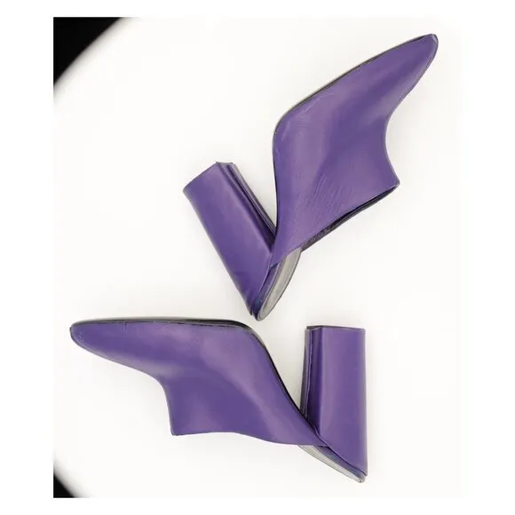 SALLY LAPOINTE Purple Mule Sandals