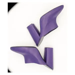SALLY LAPOINTE Purple Mule Sandals
