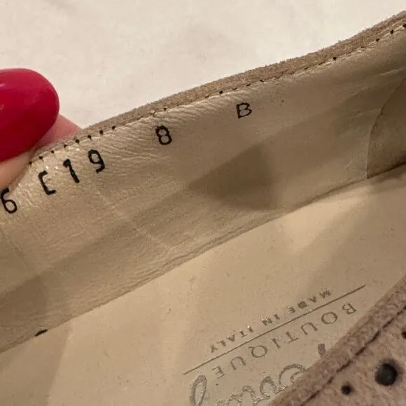 Salvatore Ferragamo Ballet Flats sz 8 Suede Oxford Cap Toe Flats
